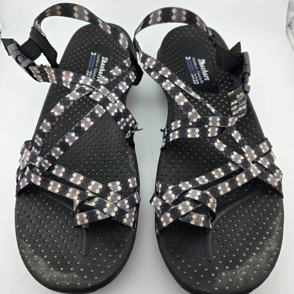 🌿 Skechers Boho Woven Outdoor Hiking Sandals | Women’s Size 11 (Measured) | Wat